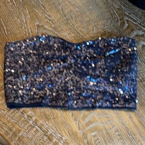 Express black sequins top